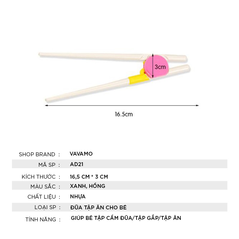 Đũa tập gắp cho bé kiểu nhật nhỏ gọn vừa tay an toàn cao cấp AD21