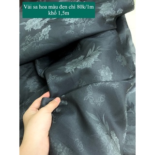 Vải sa hàn hoa màu đen chì 80k/1m khổ 1,5m