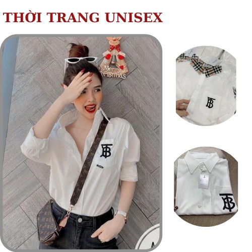 Áo sơ mi trắng 🍓🍓áo sơ mi nữ đi học, thêu chữ TB, stye ulzzang, áo unisex, vải kate thái mềm mát, KPI