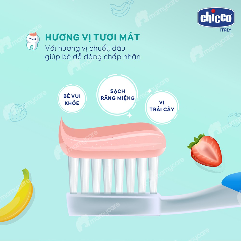 Kem đánh răng nuốt được cho bé Chicco hương trái cây an toàn cho bé