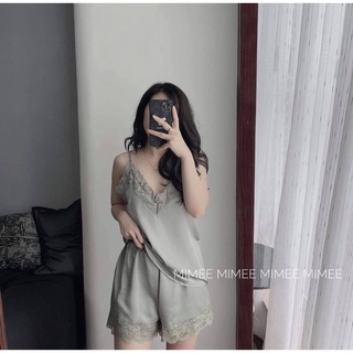 Pijama Bộ ngủ lụa ren 2 dây mimee