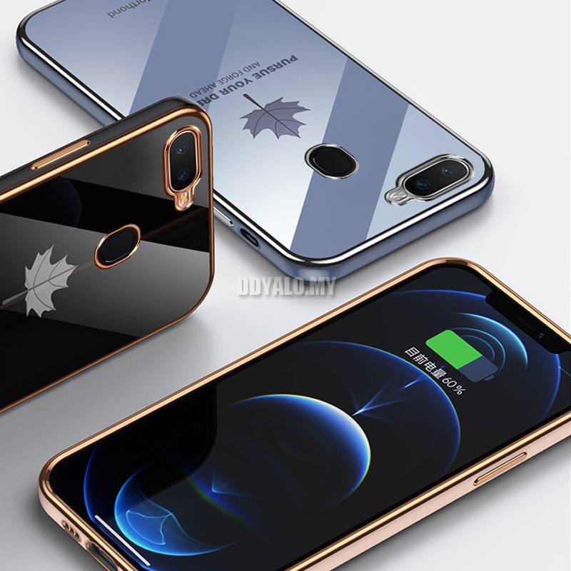 Ốp điện thoại silicon mềm họa tiết lá phong cho OPPO R11 A5S A12 A12E F9 Pro A5 A9 2020 A91 A31 A3S F11 Reno 3 4G
