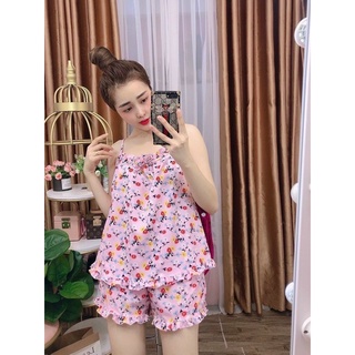 Đồ bộ hai dây hoa nhí siêu mát