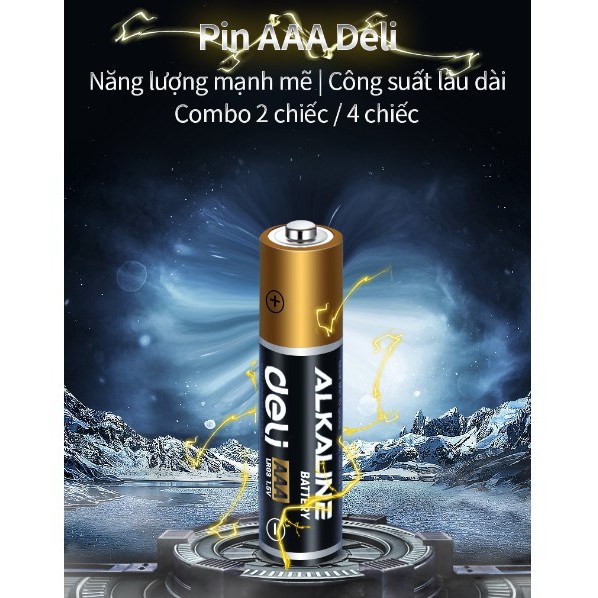 Pin Kiềm AA 1,5V Alkaline DELI