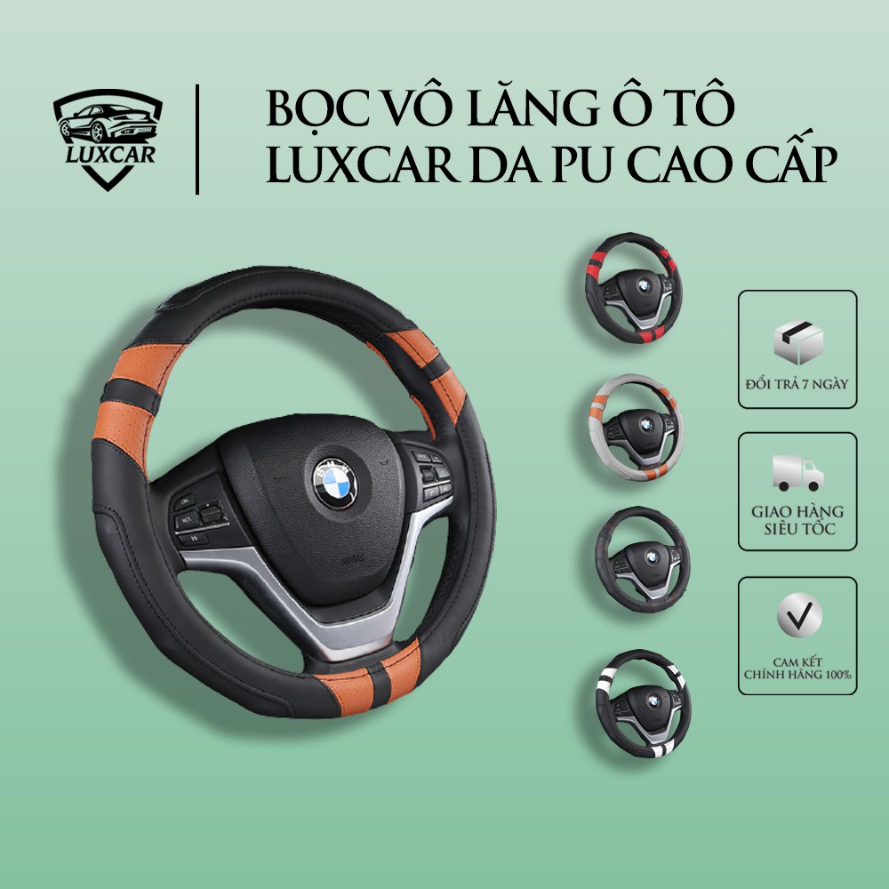 Bọc vô lăng ô tô LUXCAR phong cách thể thao, chất liệu da cao cấp
