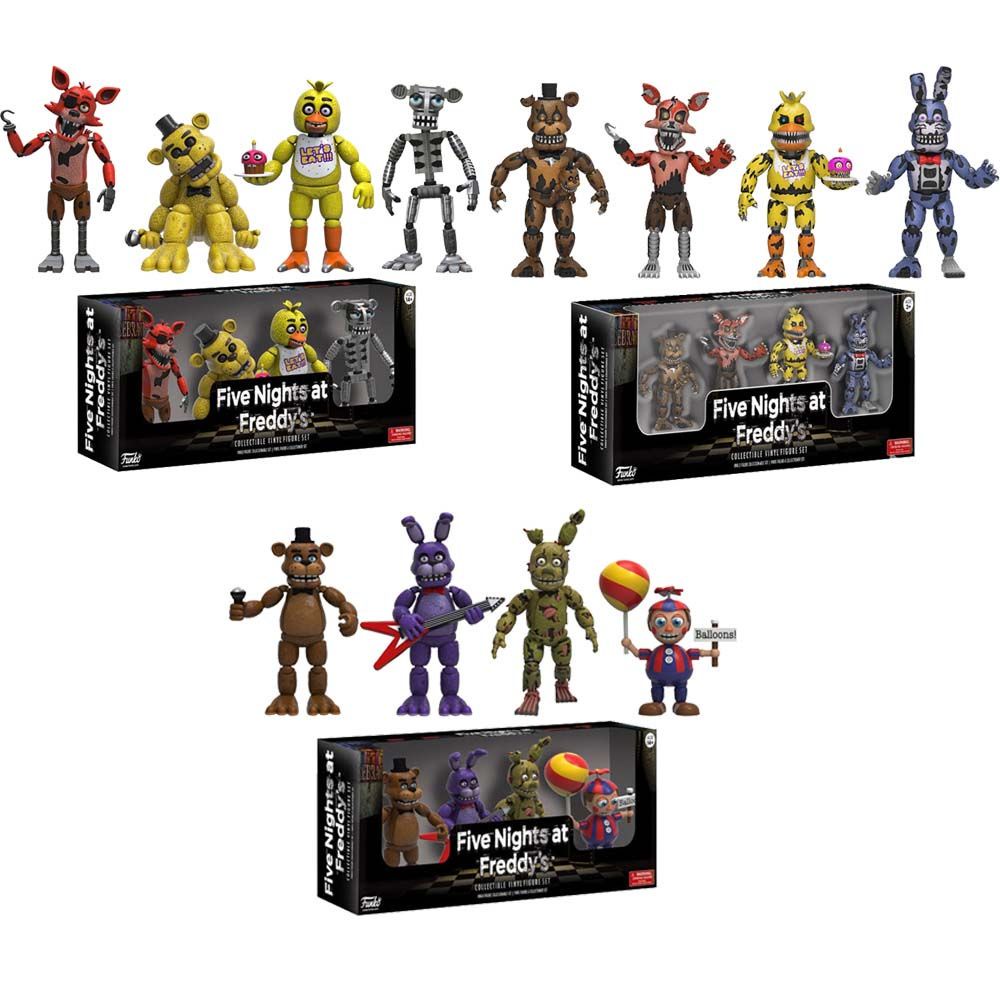 BERNARDO 4pcs/set Five Nights at Freddy's Toy Gift Collectible Model Action Figure Car Decorations Figure Toy Chica Security Breach Freddy Bear FNAF Nightmare Figures Model
