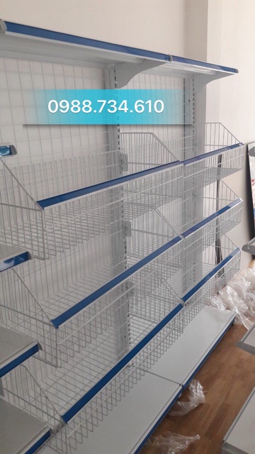 Kệ bày hàng có giỏ ( Cao 1m8 x dài 90cm )