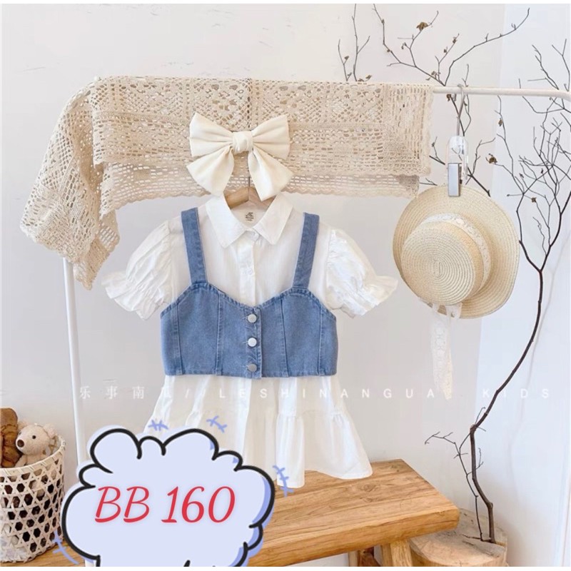 áo váy babydoll vải thô áo yếm jean mềm 8-20ký