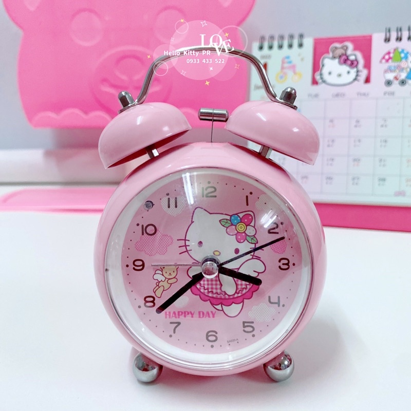 Đồng hồ báo thức để bàn Hello Kitty