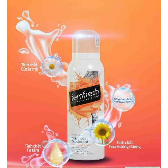 Xịt Thơm Mát Vùng Kín Cao Cấp Femfresh 125ml