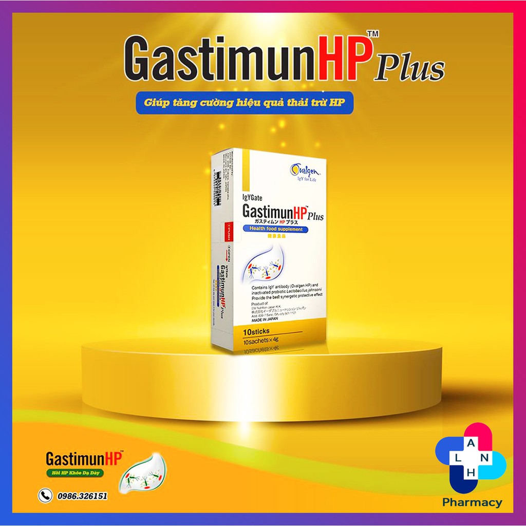 GastimunHP Plus Giúp tăng cường hiệu quả thải trừ HP.