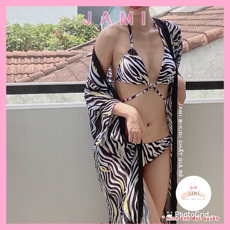 Bikini 2 mảnh [TẶNG ÁO CHOÀNG ] sang chảng hoạ tiết ngựa vằn giới hạn, đồ bơi cao cấp hai mảnh tam giác khuyên