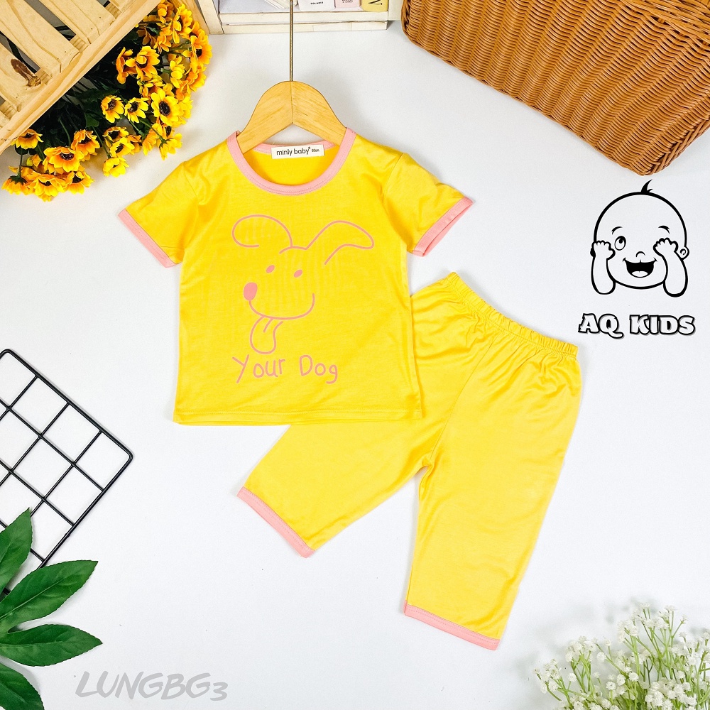 Đồ bộ quần lửng bé gái size đại vải thun lạnh, hàng chính hãng Minlybaby - Unibaby - LUNGBG3