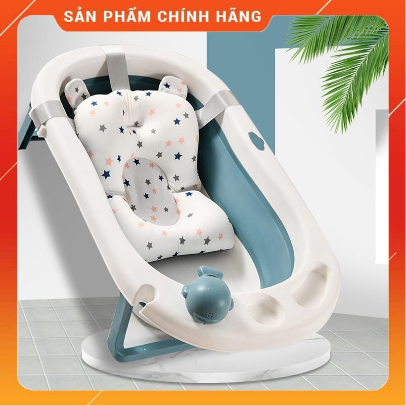 Thau / Chậu Tắm Gấp Gọn Cho Bé Sơ Sinh Chính Hãng Hanbei Cho Bé Từ 0 Đến 8 Tuổi Kèm Đệm Tắm