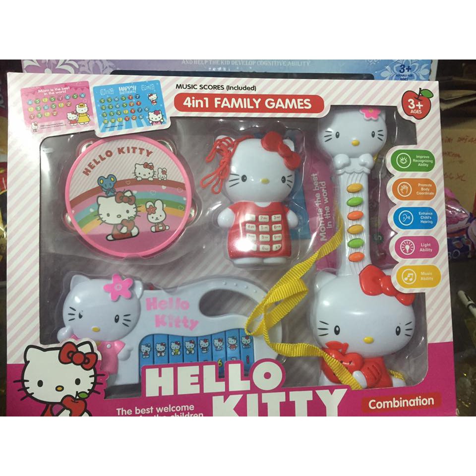 Bộ đồ chơi đàn Hello kitty 4 món cho bé