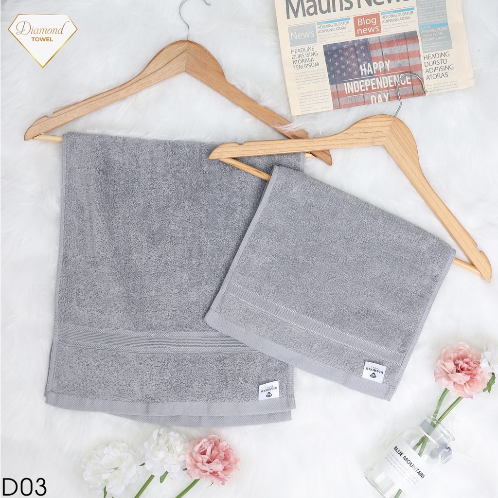 Khăn Mặt Siêu Dày Diamond 30x50cm Với Sợi Bông Cotton Dày Thấm Hút Tốt