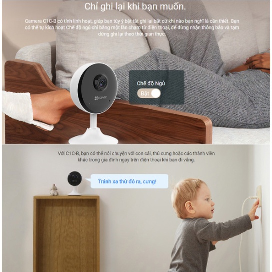 Camera wifi Ezviz mini CS-C1C-B Full HD 1080P Chính hãng chuẩn nén H265 mới , Đàm Thoại 2 Chiều . | WebRaoVat - webraovat.net.vn