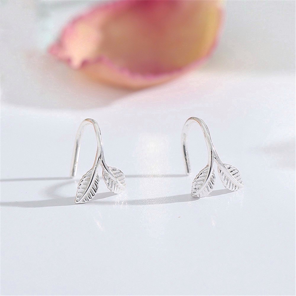 Bông tai nữ đẹp bạc ta thật 925 dễ thương phong cách Hàn Quốc cá tính