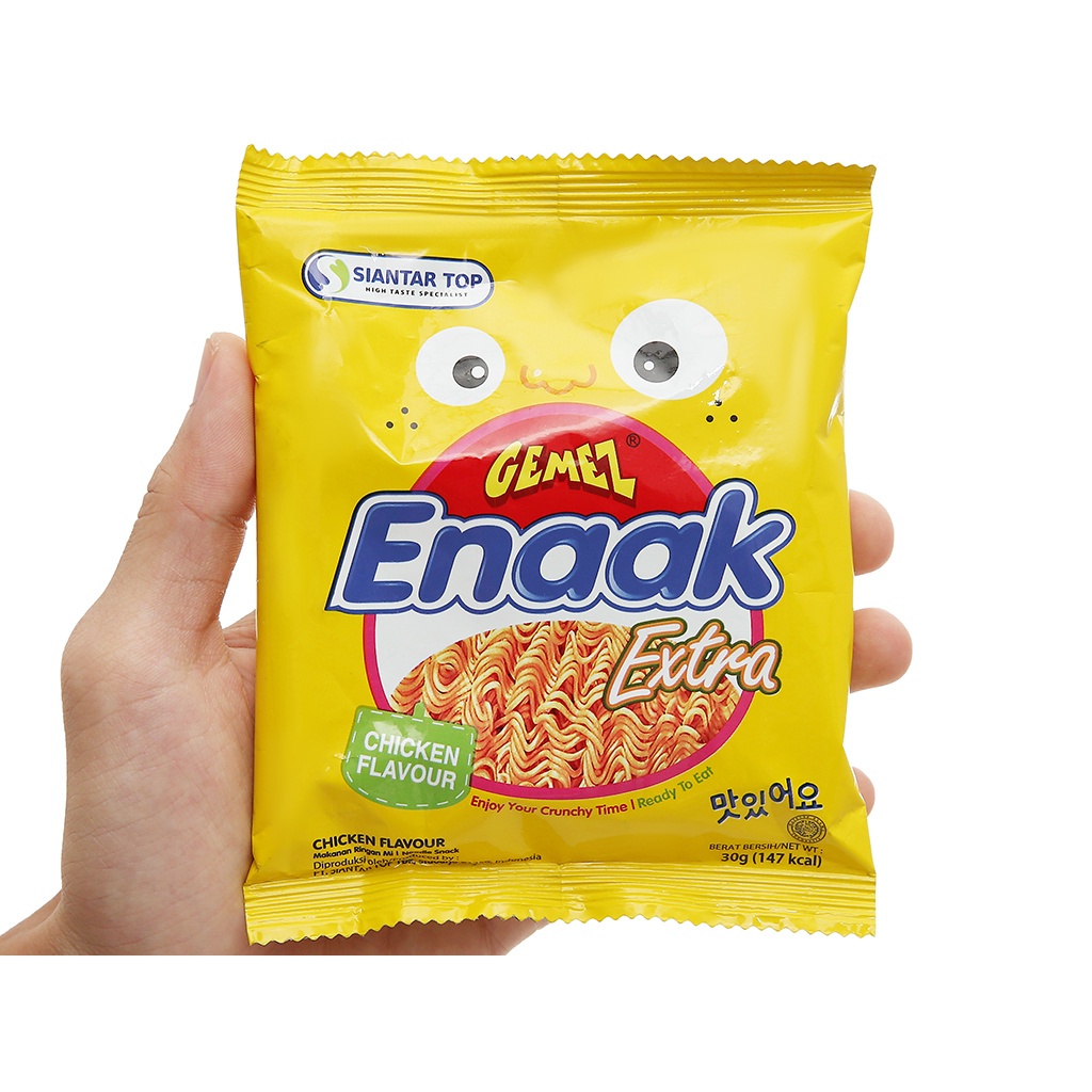 Combo 2 hộp mì ăn sống Snack Enaak 48gói/30gr vàng