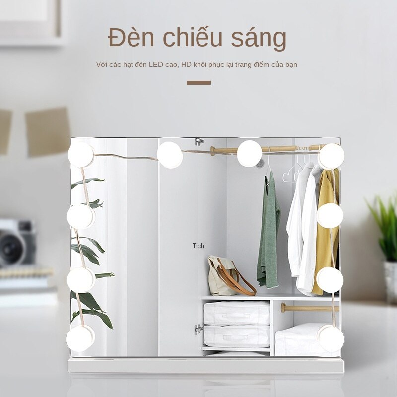 PM Set 10 bóng đèn LED chiếu sáng gương trang điểm BL-030 - Dán gương tiện lợi - 5 chế độ sáng - Tăng giảm ánh sáng