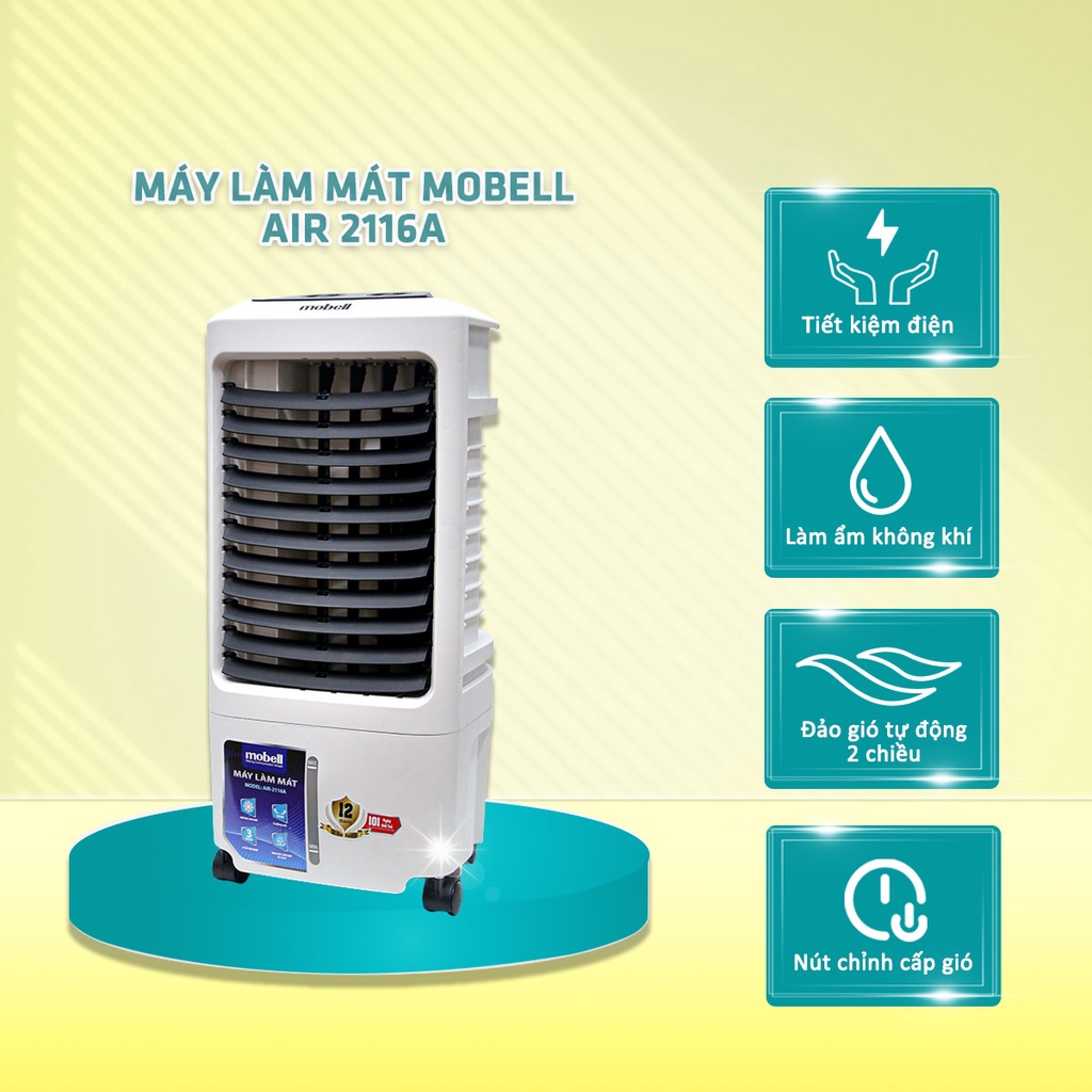 Quạt điều hòa hơi nước làm mát không khí mobell AIR-2116A-OL 3 cấp độ gió công suất 70W bảo hành 12 tháng