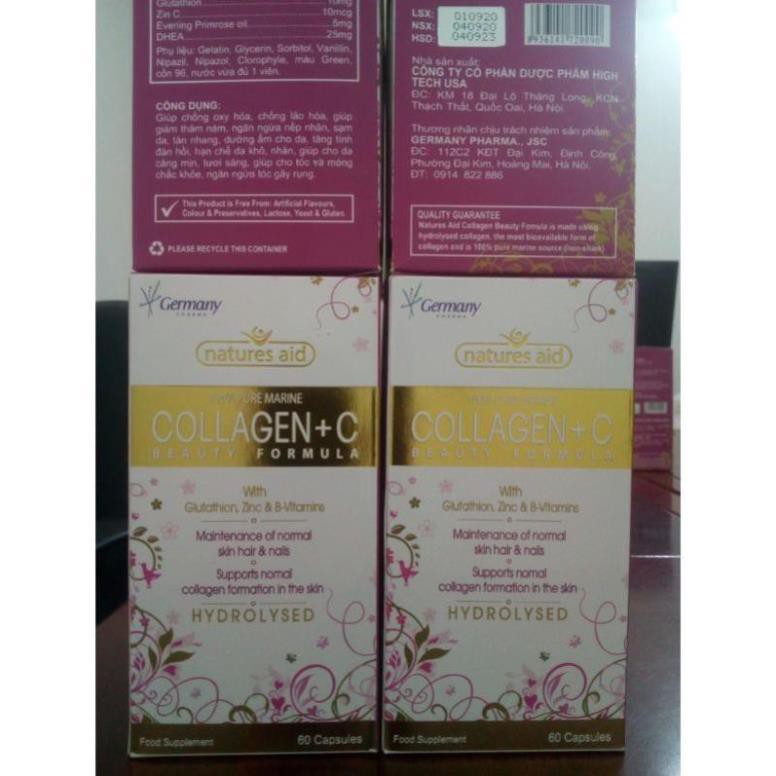 Collagen + C Cao cấp chống lão hóa tự nhiên - Viên uống bổ sung Collagen Type 1,2 &3 và Vitamim C