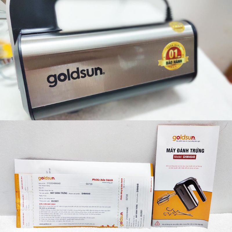 Máy đánh kem,  trứng goldsun,  bảo hành 12 tháng