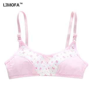 LJMOFA KIDS Áo Ngực Cotton Mềm Co Giãn Thoáng Khí Không Có Đệm Ngực Có Dây Điều Chỉnh Cho Bé Gái 8-16 Tuổi