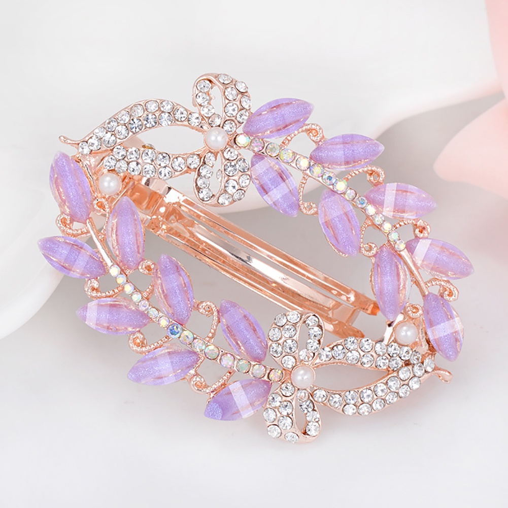 Kẹp tóc trang trí hình cánh bướm đính đá/ngọc trai thời trang cho nữ