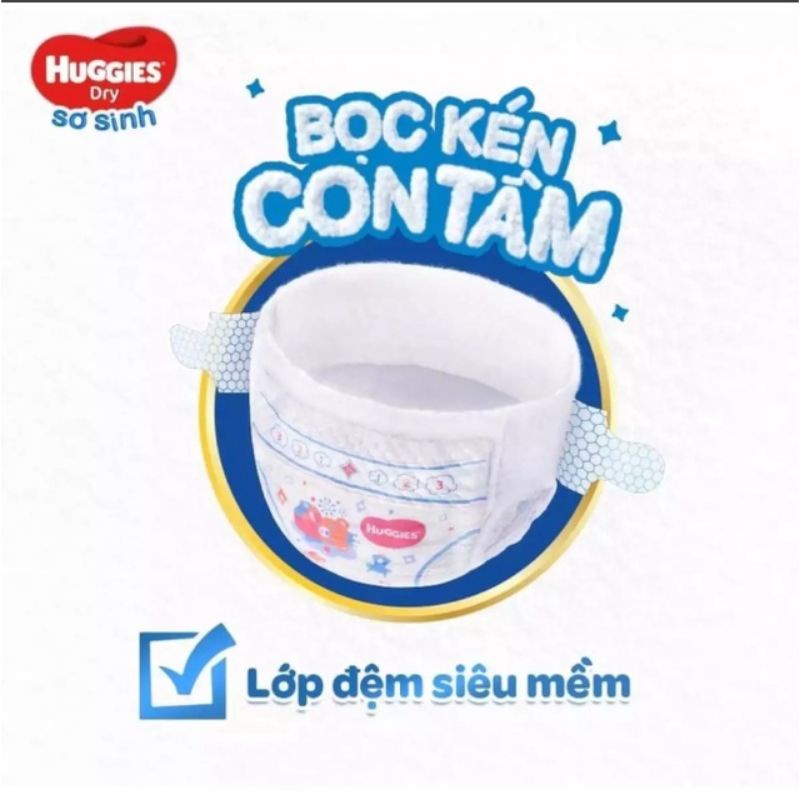 (Quà tặng)Tã dán Huggies size NB58+2/NB74/S56/S88 miếng.