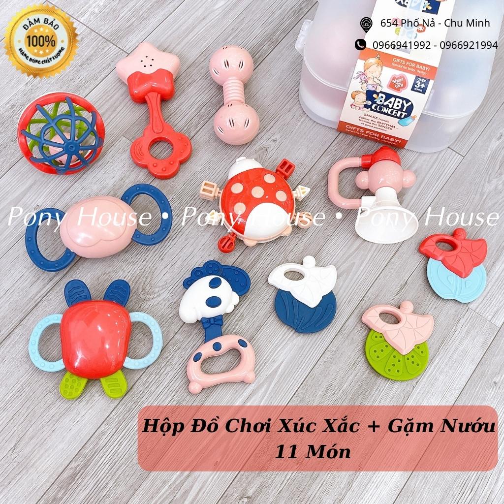 Bộ Đồ Chơi Xúc Xắc Gặm Nướu Giúp Bé Tập Cầm Nắm An Toàn Cho Bé Có Hộp Đựng 10 Món