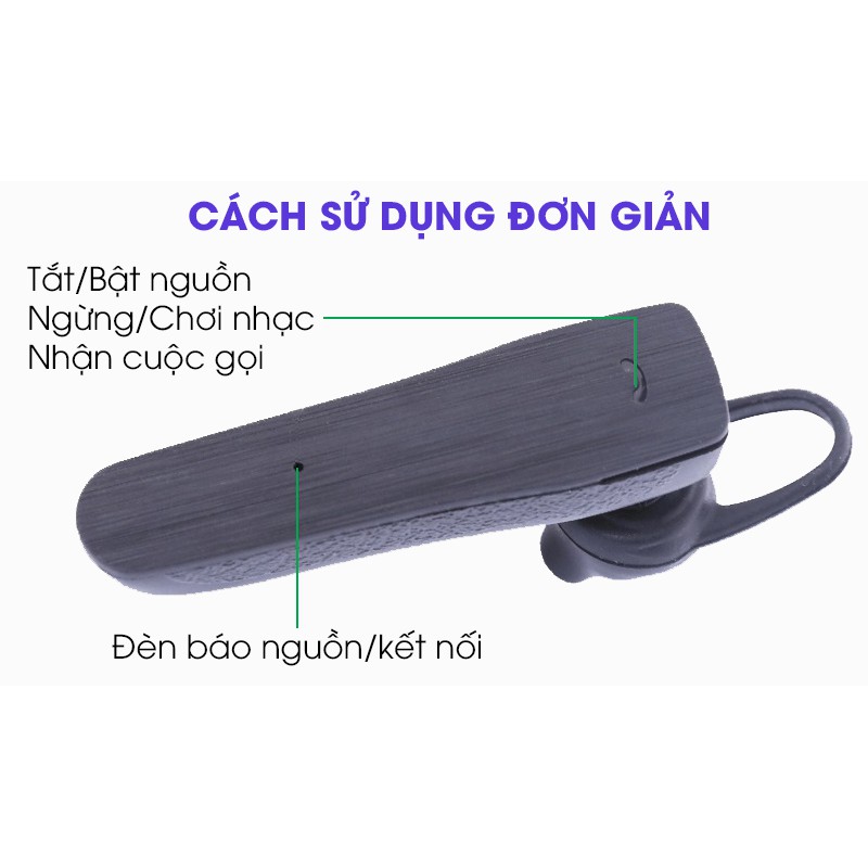 Tai nghe Bluetooth Roman R553N Đen -Hàng Chính Hãng