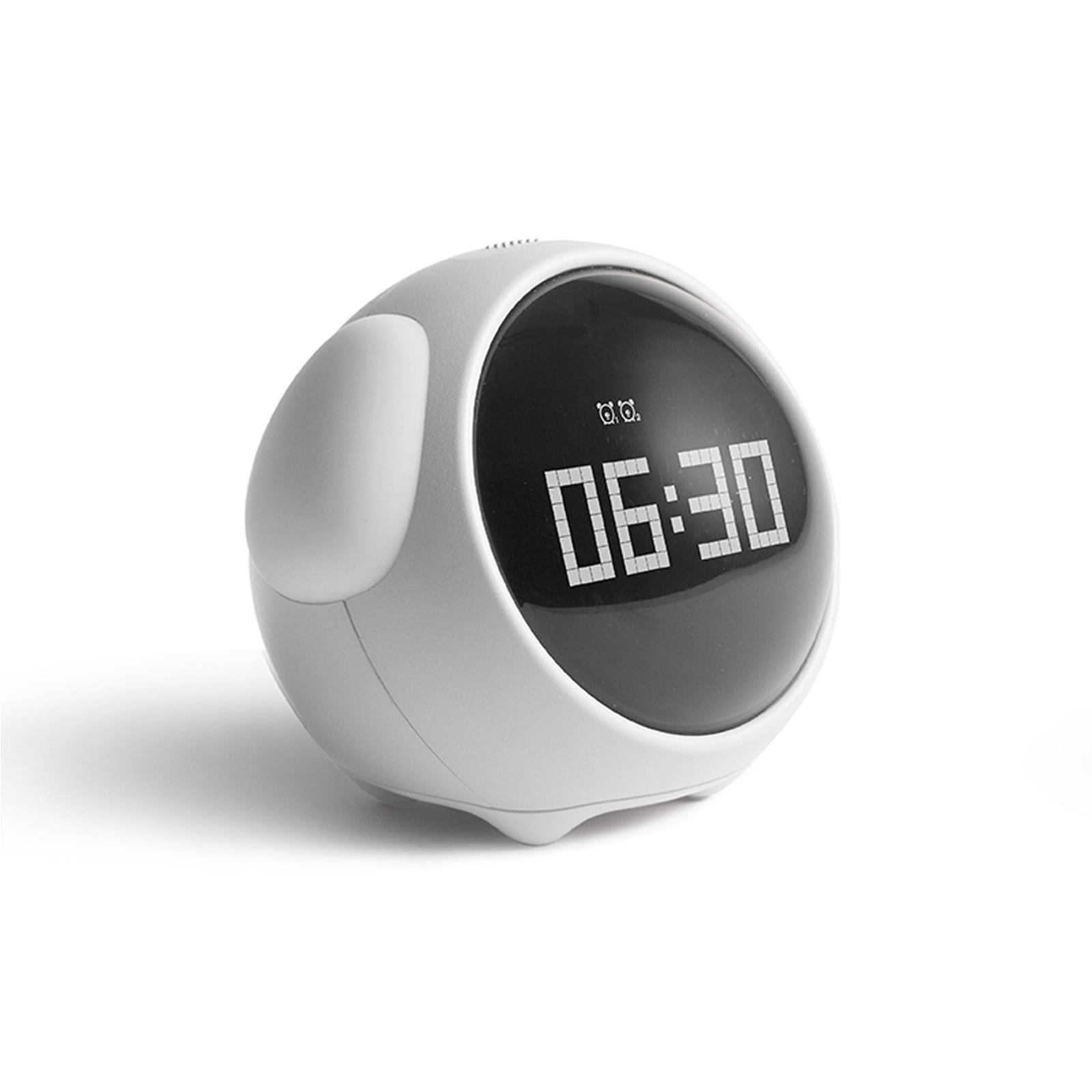 KRNY White Wake Up Light Dual Alarm Clock Adjustable Brightness Kids alarm clock 4.3''x 4.1''x3.6'' Snooze Voice-activated Temperature Detection Kids Night Light