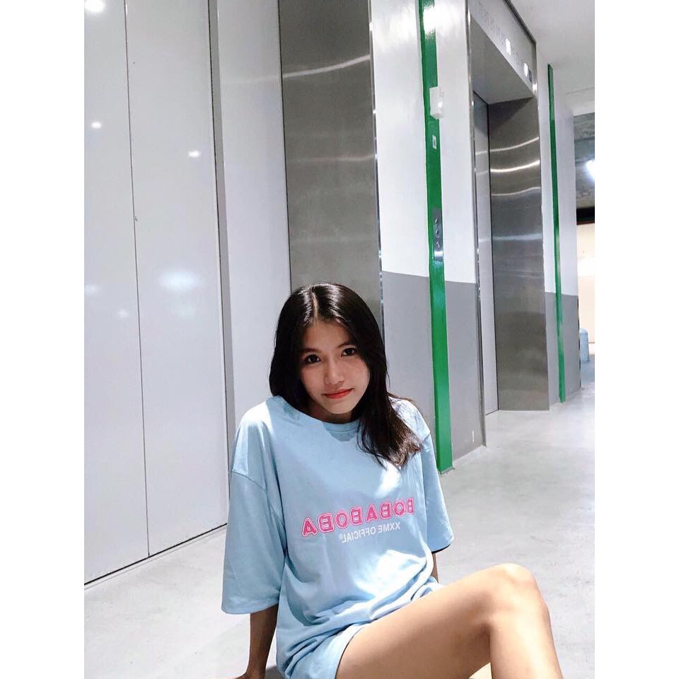 Áo thun TRÀ SỮA BOBA BOBA tay lỡ unisex from rộng nam nữ thời trang 1Kenz