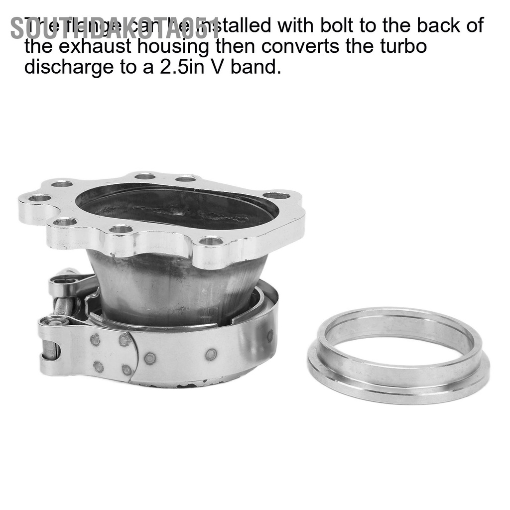 Southdakota051 8 Bolt Turbo Downpipe Flange Bộ chuyển đổi băng tần 2 5in V bằng thép không gỉ cho T25 T28 GT25 GT28