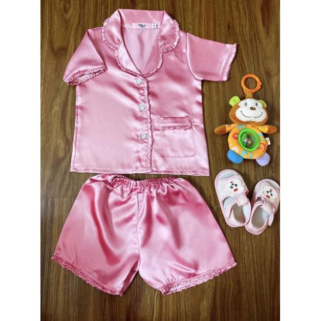 👼🏻 [SIZE 12-30KG] Bộ Pijama BÉ GÁI BÉ TRAI Phi Lụa Thái bèo đùi  ༷