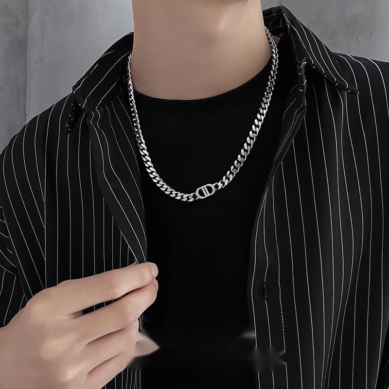 Vòng cổ Thép Titan Phong Cách hip hop Cao Cấp Cho Nam