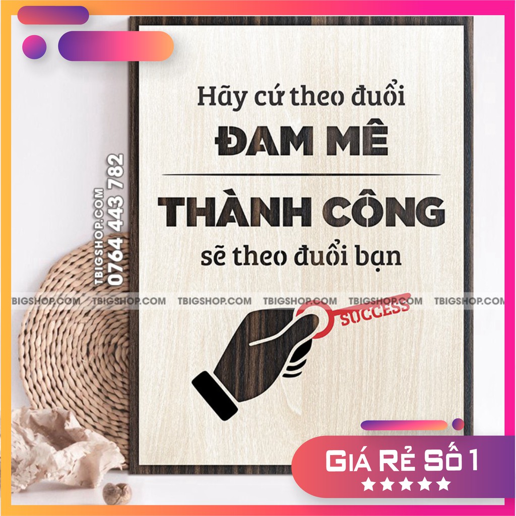 [Tranh danh ngôn đẹp nhất] [COMBO 09] Bộ 2 tấm tranh gỗ treo văn phong tạo động lực giúp bạn thành công