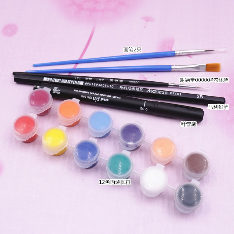 [Simple Acrylic Set] Ultra-light Clay Doll Eye Set Syringe Pen Xie Detang Hook Line Pen Pencil