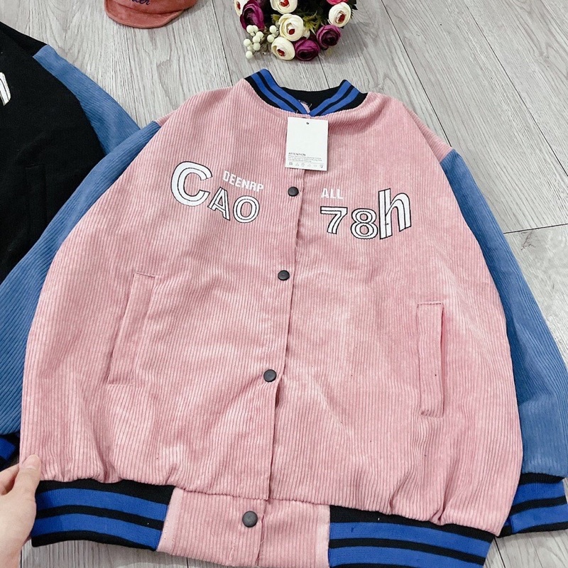 Áo khoác nhung, áo nhung bombo cao78h ma4578100 cúc bấm sumisu shop