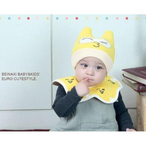 Sỉ=lẻ Set mũ kèm yếm tròn cho bé 1-2 tuổi M19