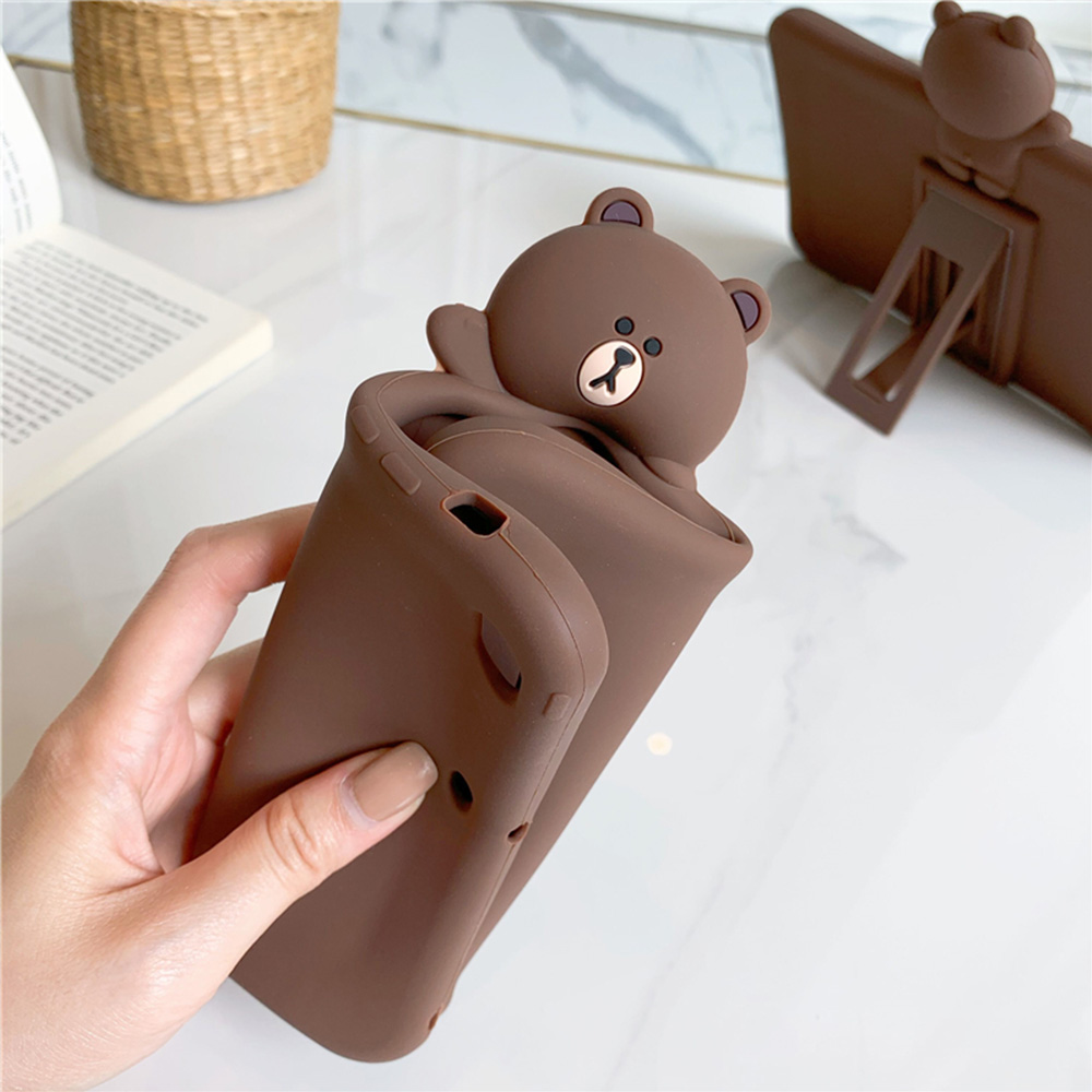 SHINE iPad  PC Silicone Case Cute Bear Cover with Stand Anti-fall Tablet Case For iPad  4/5/6/Air 2/Pro/7 | BigBuy360 - bigbuy360.vn