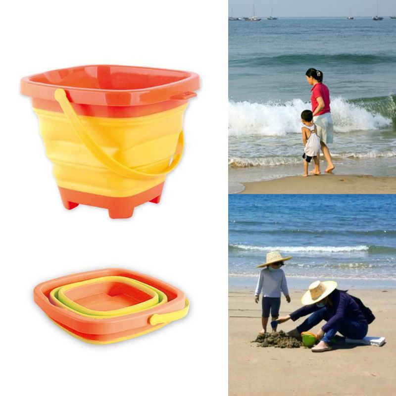 Xô nhựa có thể gấp gọn đa năng tiện lợi cho bé chơi ngoài biển