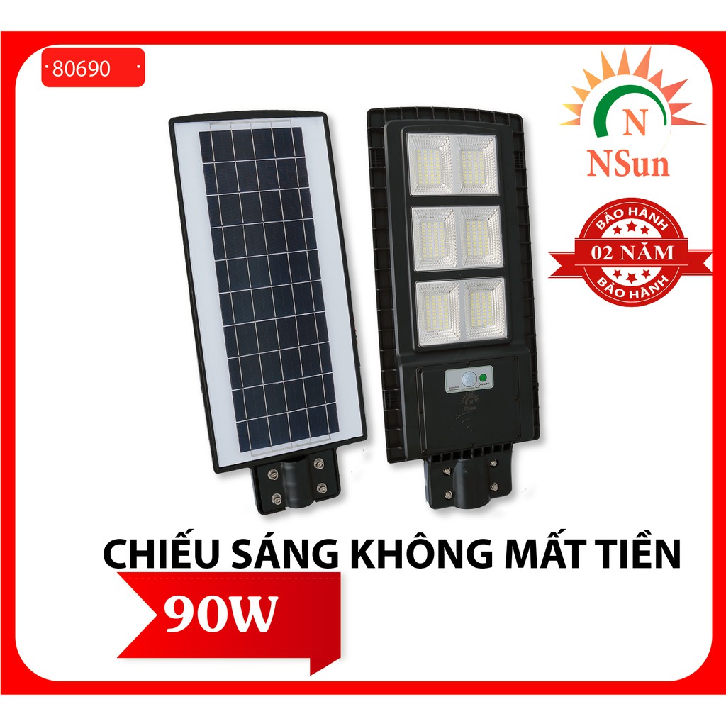 ĐÈN LED NĂNG LƯỢNG MẶT TRỜI 30W, 60W, 90W NSUN CẢM BIẾN THÔNG MINH 806-30, 806-60, 806-90