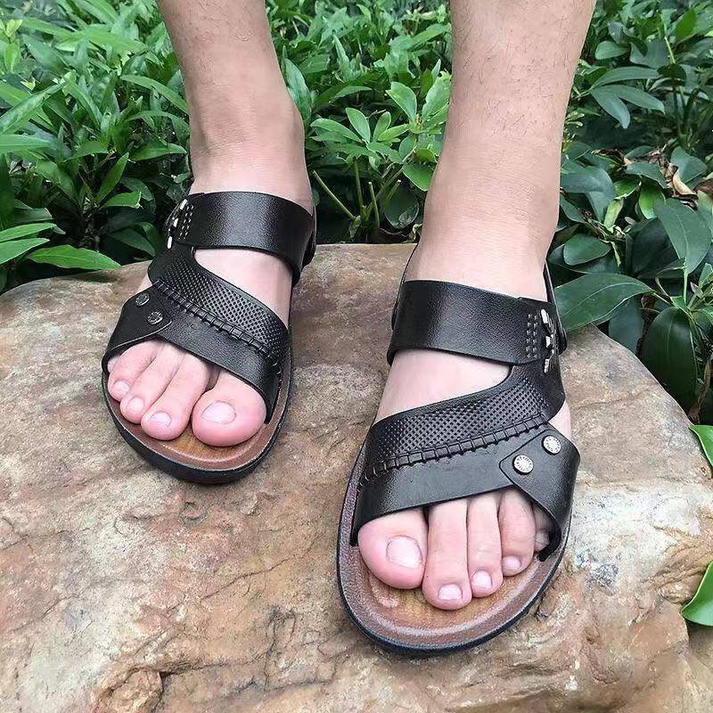 Giày Sandal Hai Cách Mang Thoáng Khí Thời Trang Mùa Hè Hàn Quốc Cho Nam Trung Niên