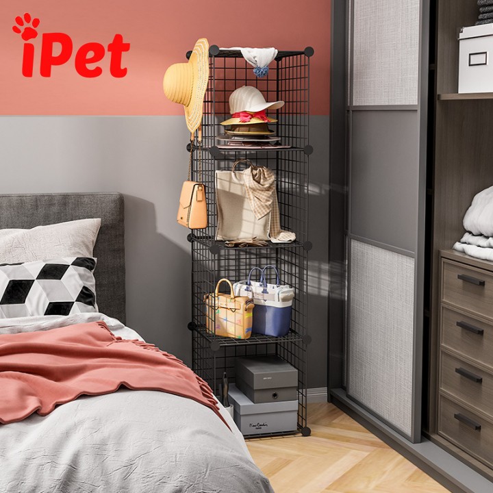 Kệ Tủ Lắp Ghép Lưới Sắt Đa Năng ( TẶNG KÈM CHỐT ) - Combo 4 Ô - iPet Shop