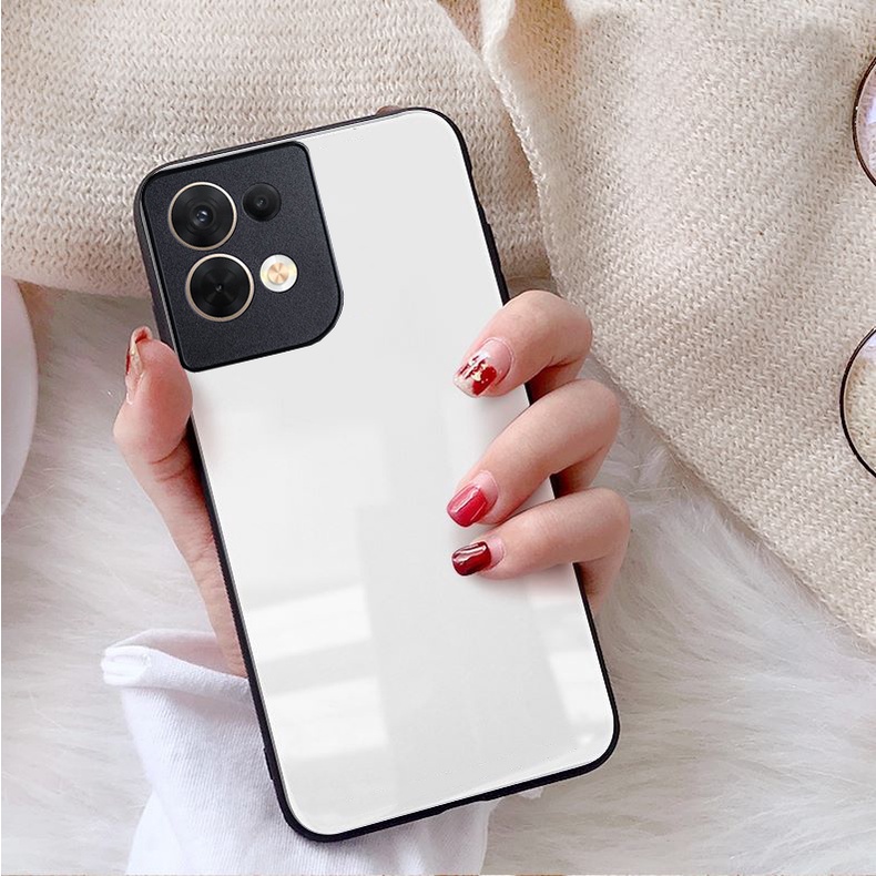 Ốp Lưng OPPO RENO 8 4G, RENO 8 5G, RENO 8Z 5G Mặt kính gương sáng bóng cao cấp
