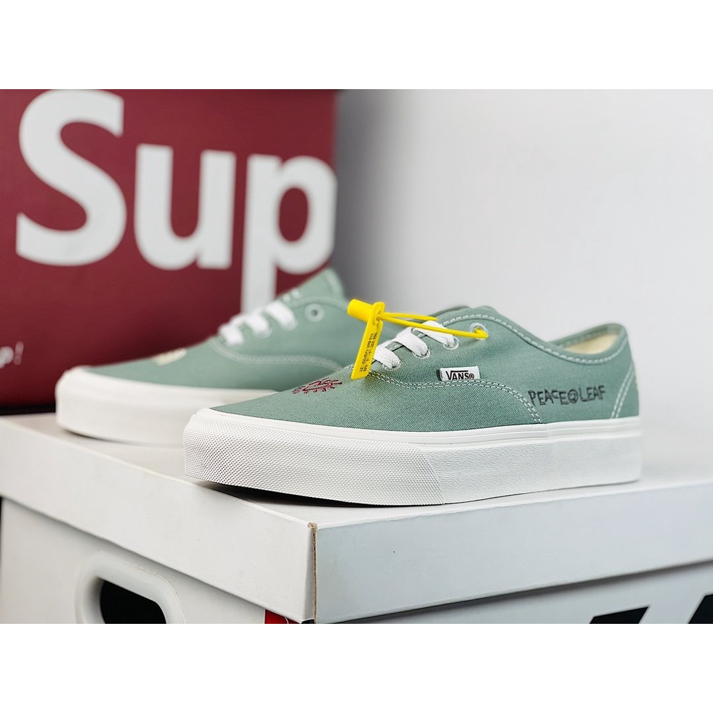 Giày Thể Thao Vans Cổ Thấp Thêu Họa Tiết Vui Nhộn Màu Xám/Xanh Lá VN0A5KRDST 35-44