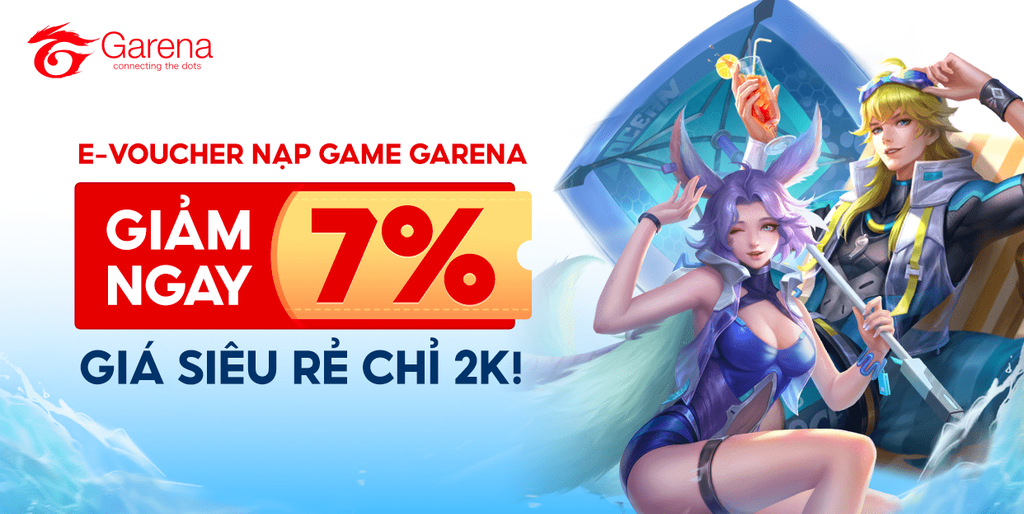 [Online] Nạp game Garena - Giảm 7%