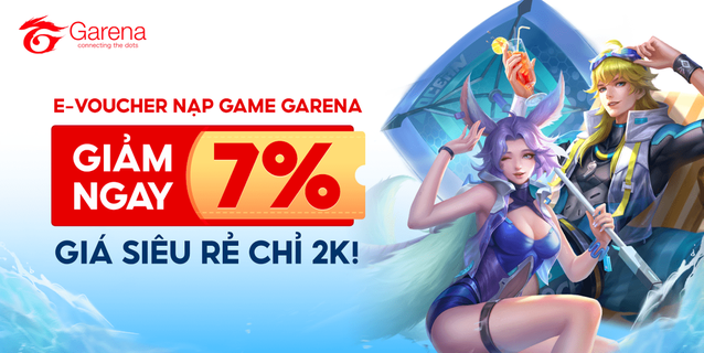 Nạp game garena - giảm 7%